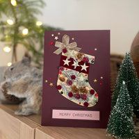 A5 Luxury Boxed Christmas Card 'Santa's Stocking'